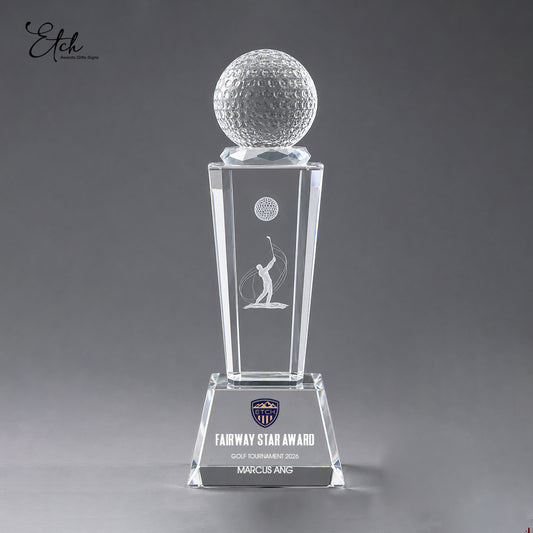 Crystal Golf Victory Trophy