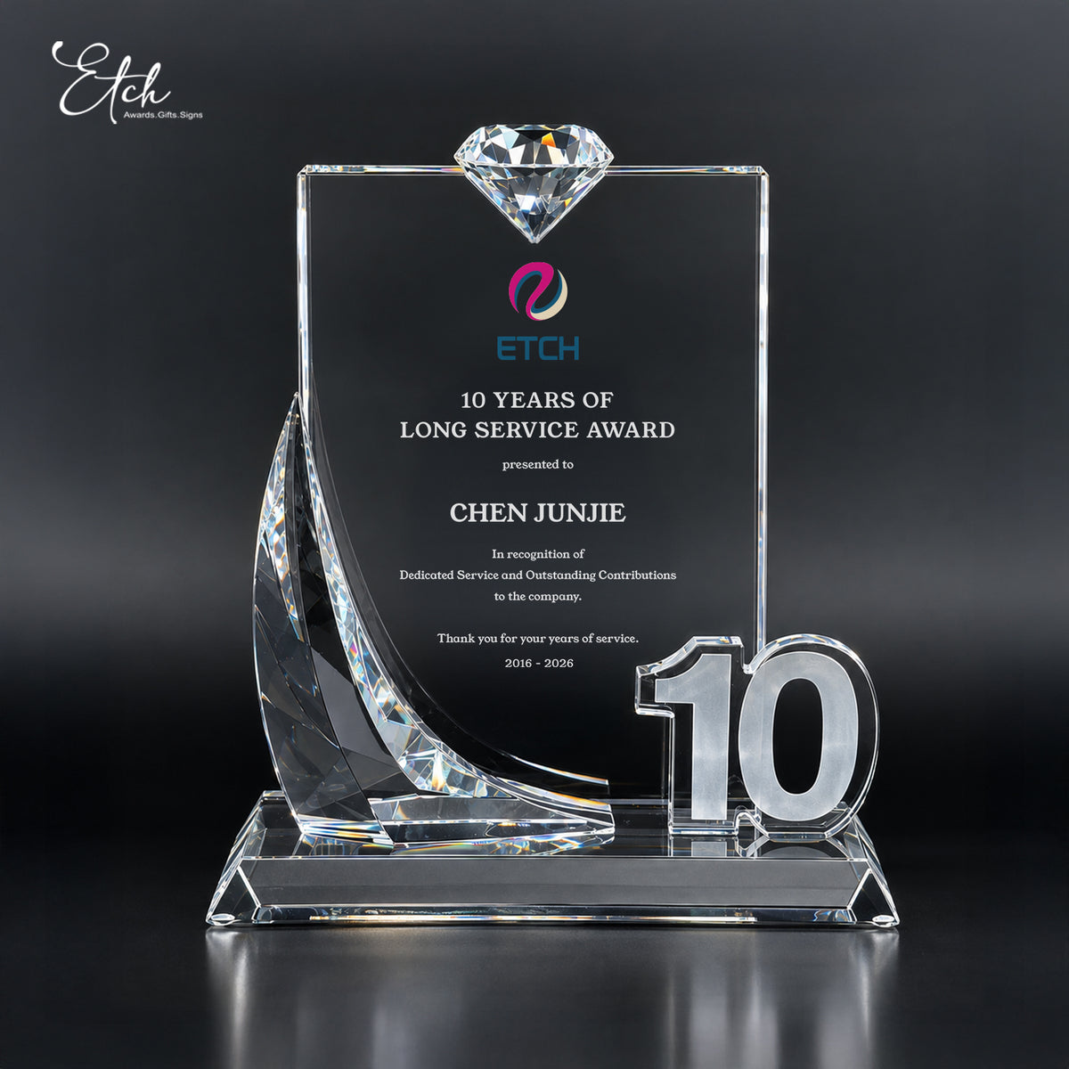 Elegant Diamond Long Service Award