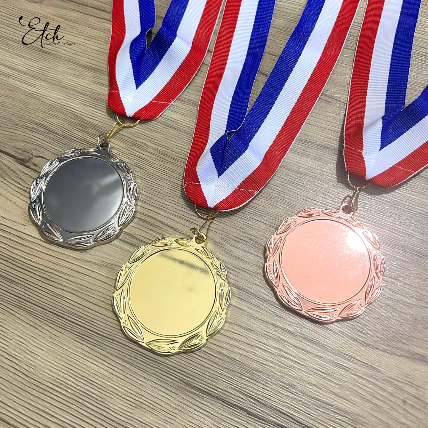 Excellence Medal with 3 Colored Straps (White,Red,Blue)