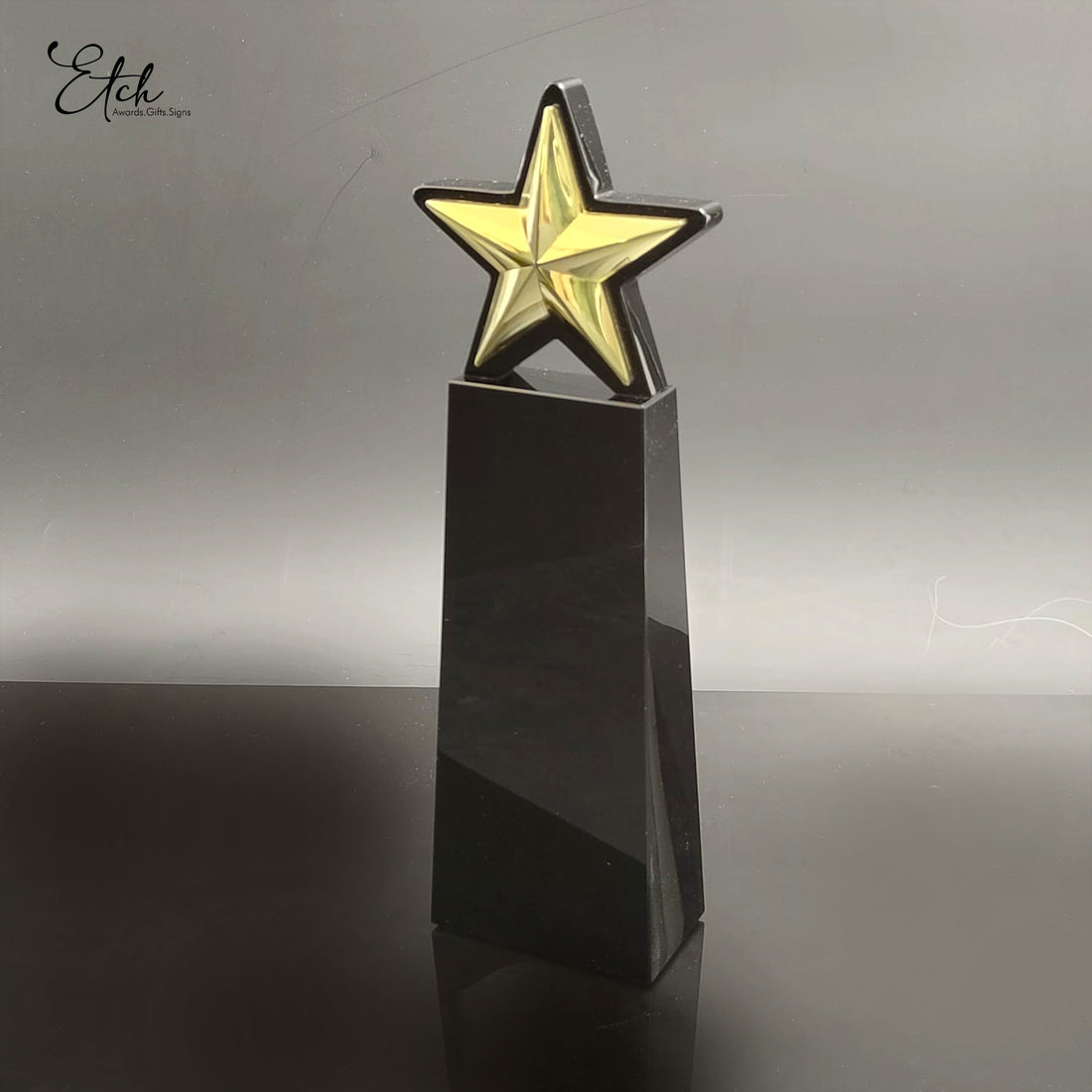 Grey Framed Star Trophy Award – Etch