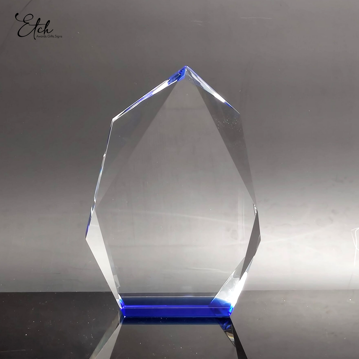 Iceberg Crystal Award with Blue Base