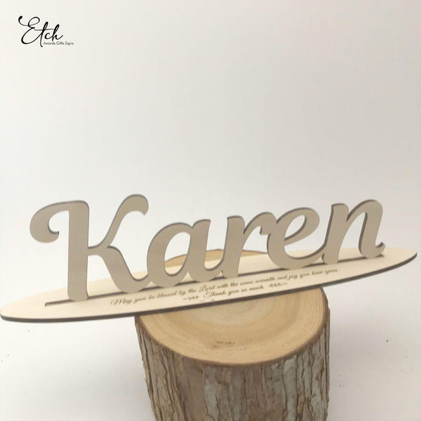 Name Sign Table Display – Etch