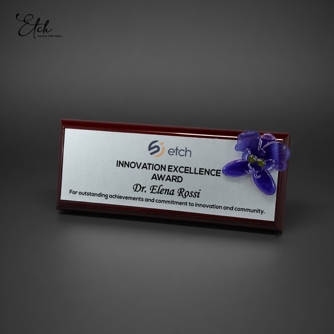 Orchid Desk Plaque