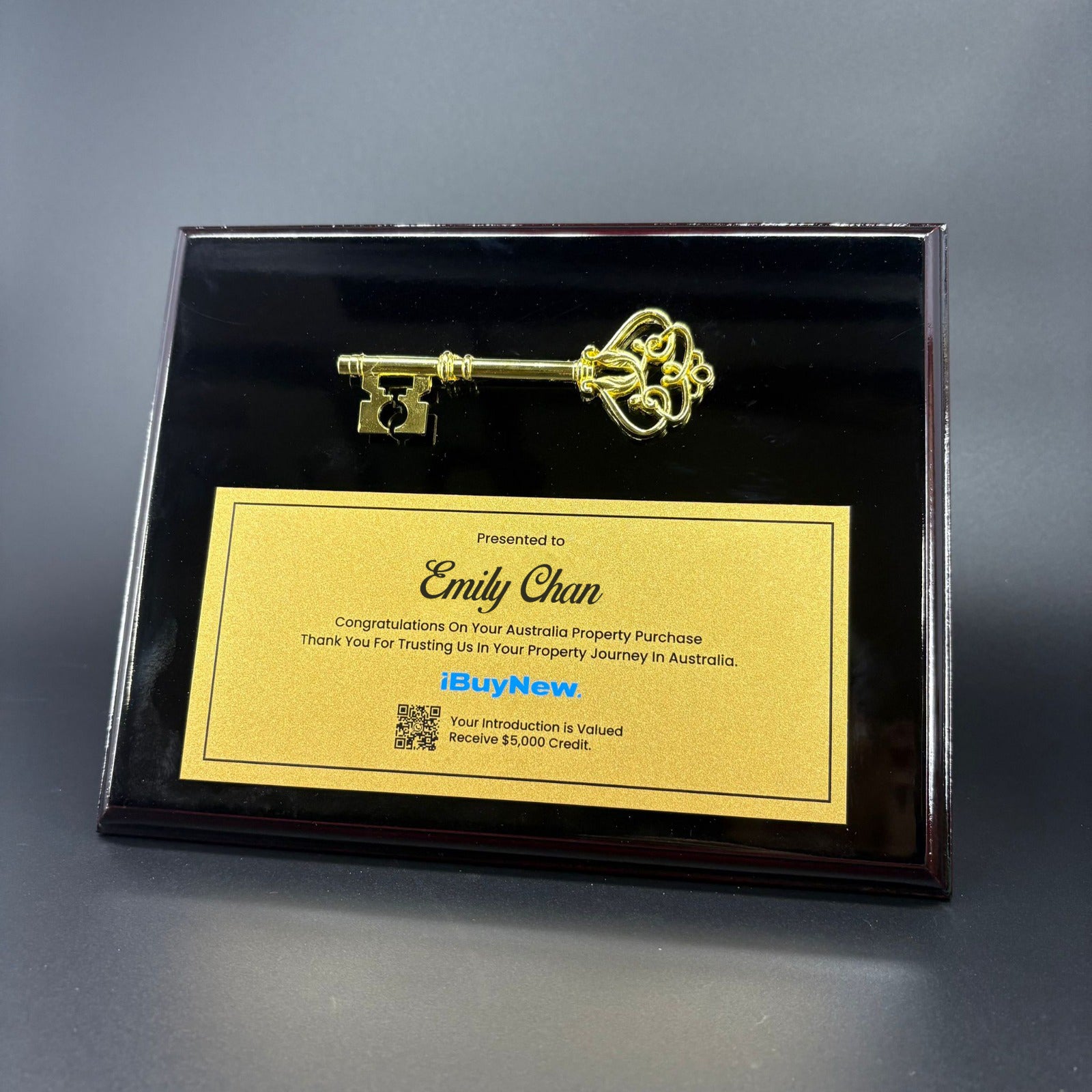 Key Design Plaque Key Certificate Plaque – Etch