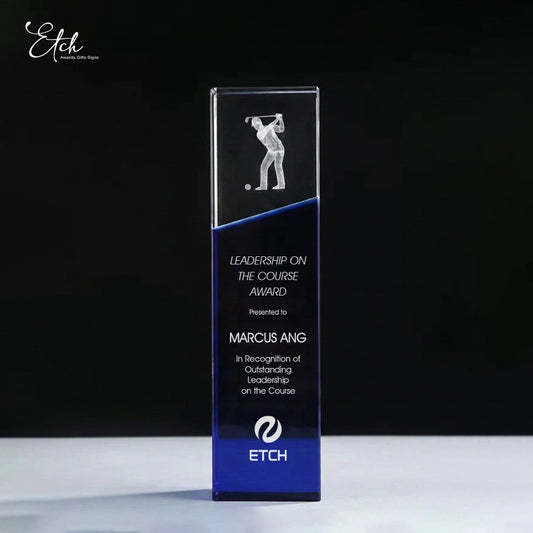Royal Blue Distinction Golf Trophy