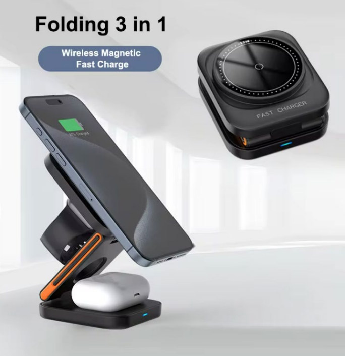 Folding 3-in-1 Wireless Magnetic Fast Charge