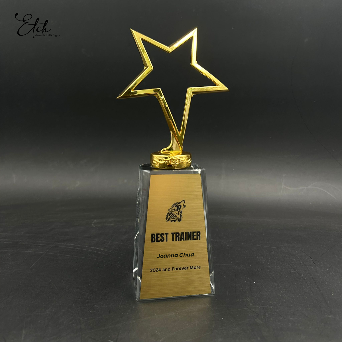 Small Torphy Small Star Trophy with Crystal Base – Etch