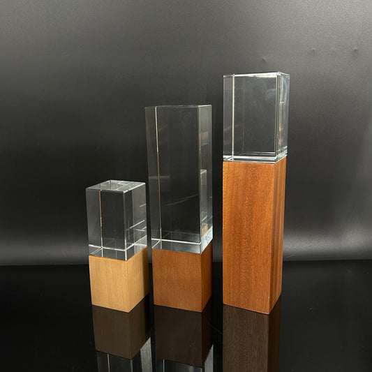 Square Crystal Wooden Trophy Award