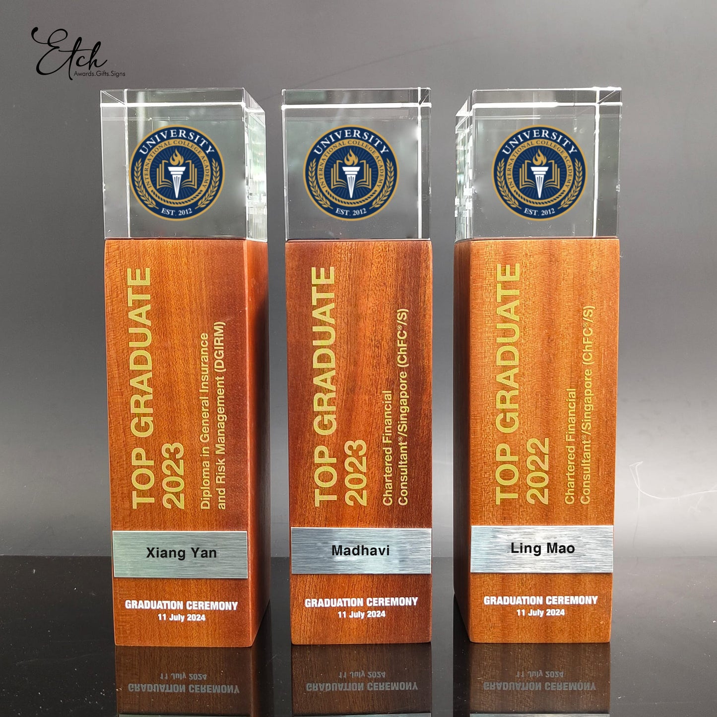 Square Crystal Wooden Trophy Award