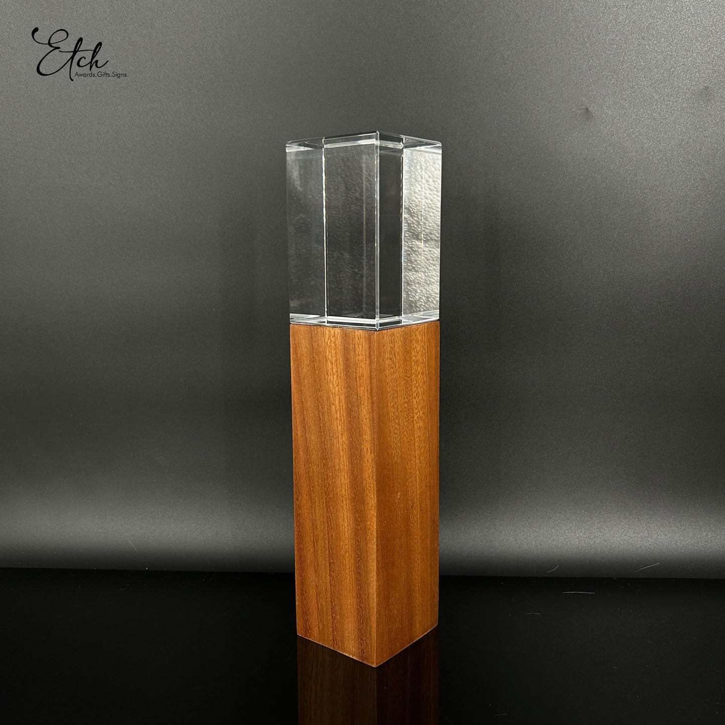 Square Crystal Wooden Trophy Award