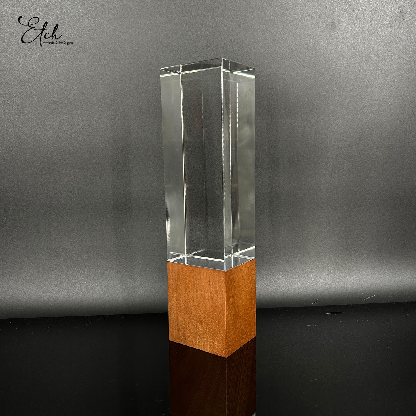 Square Crystal Wooden Trophy Award