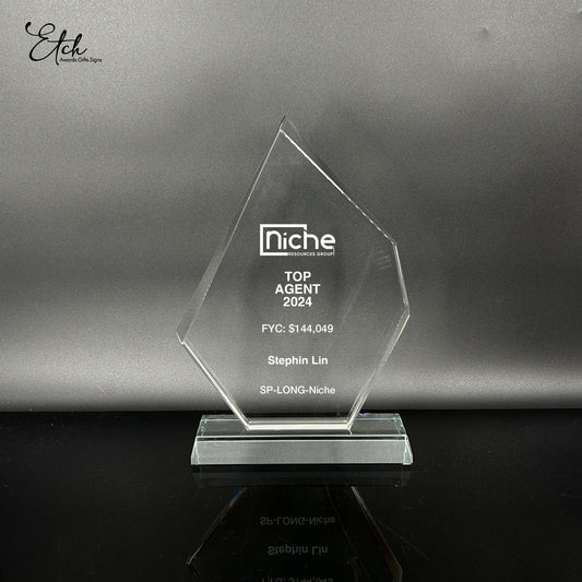Unique Facet Crystal Trophy Award