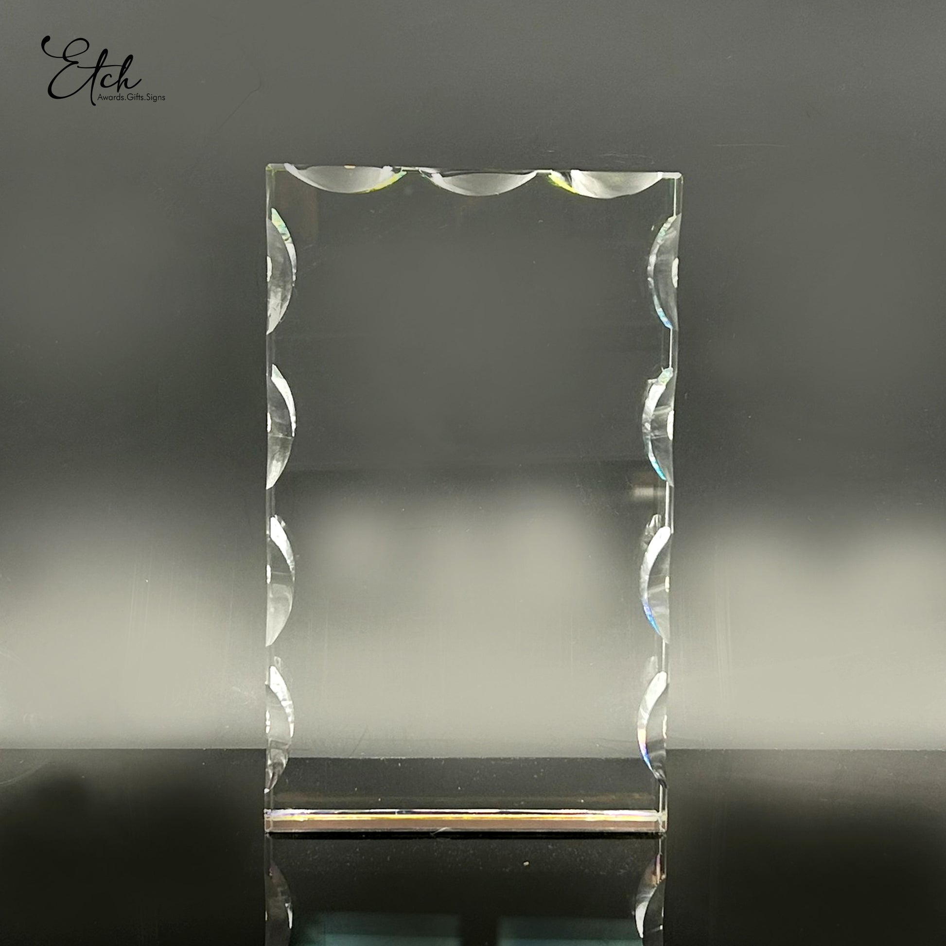 Wavy Crystal Block Award – Etch
