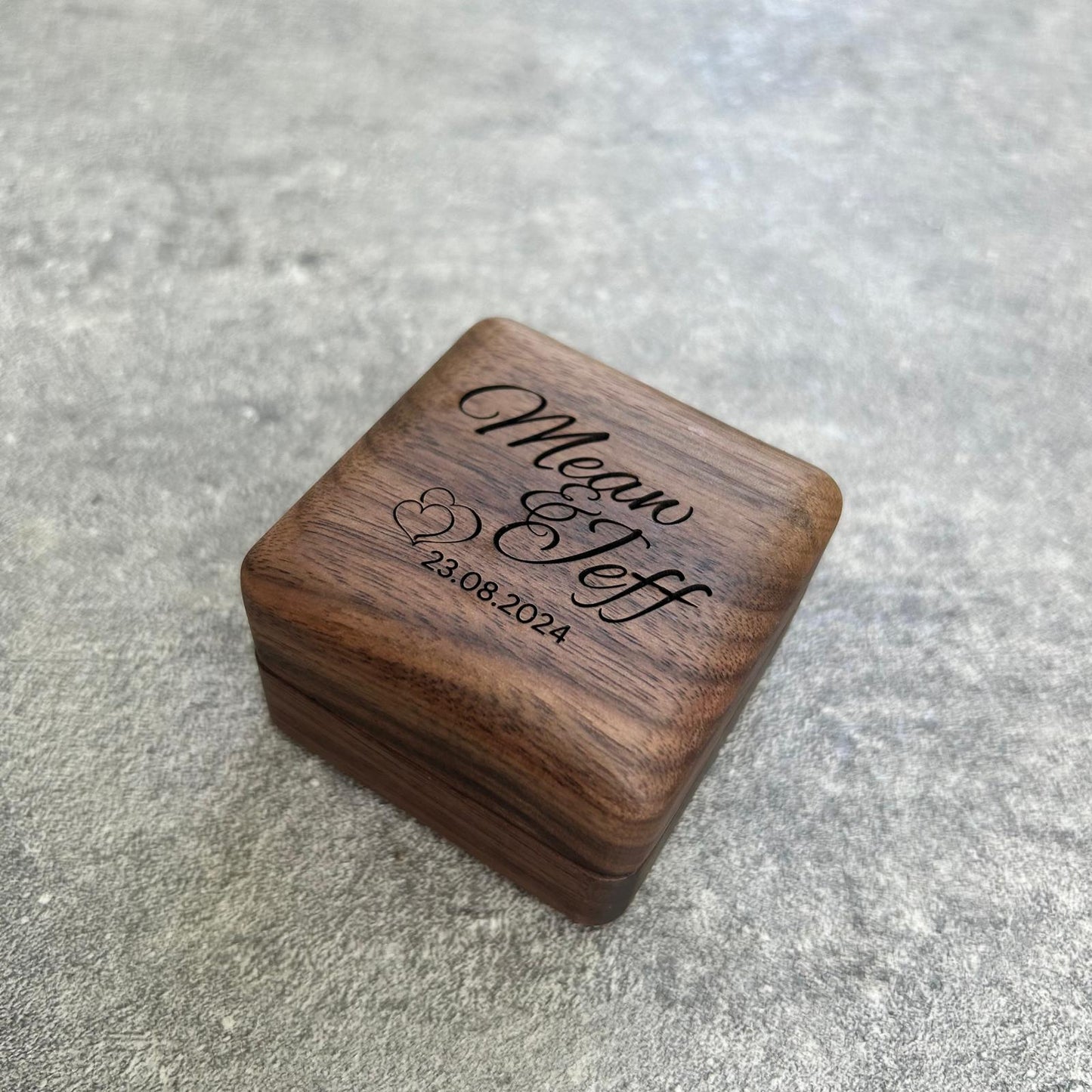 Custom Wedding Ring Box (Walnut)