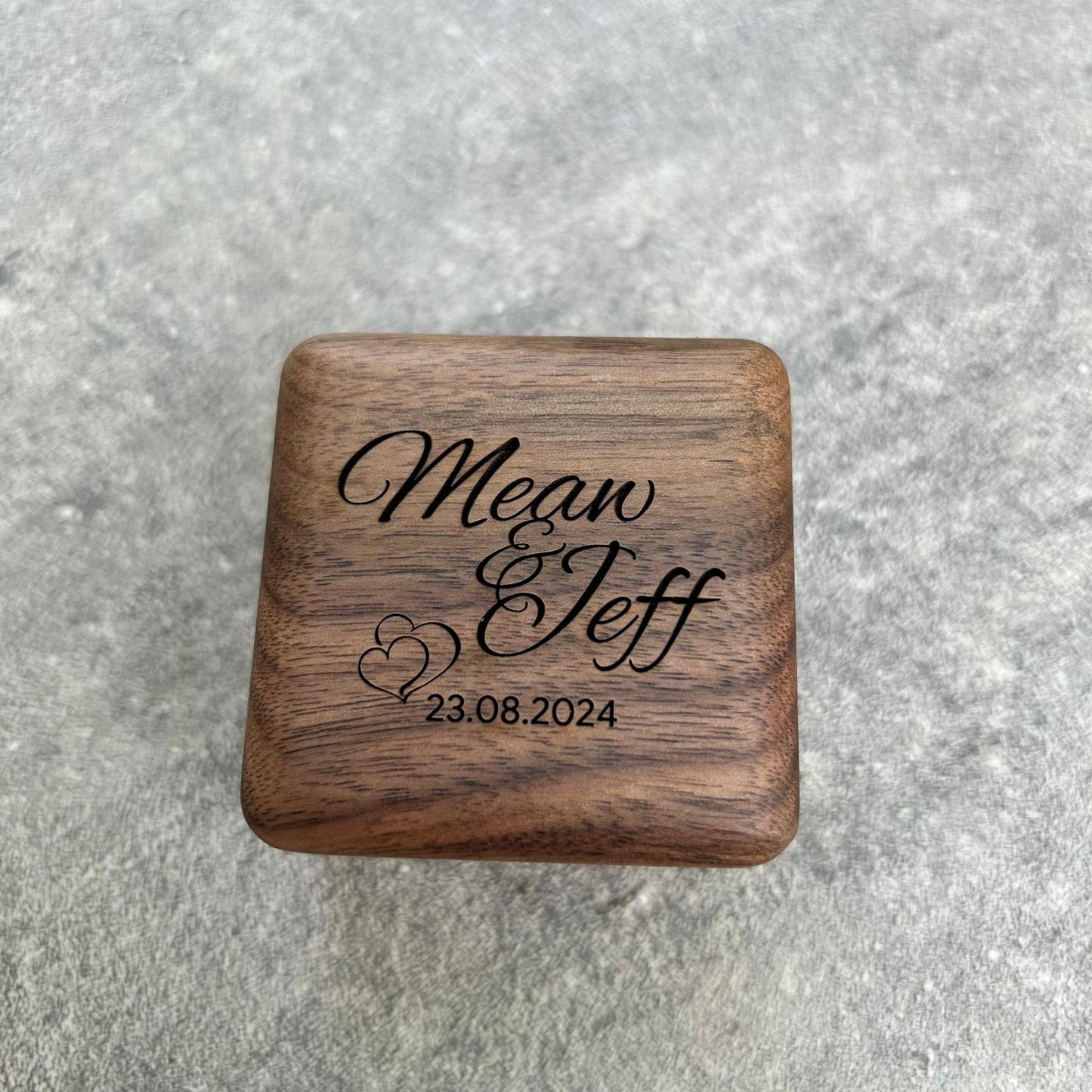 Custom Wedding Ring Box (Walnut)