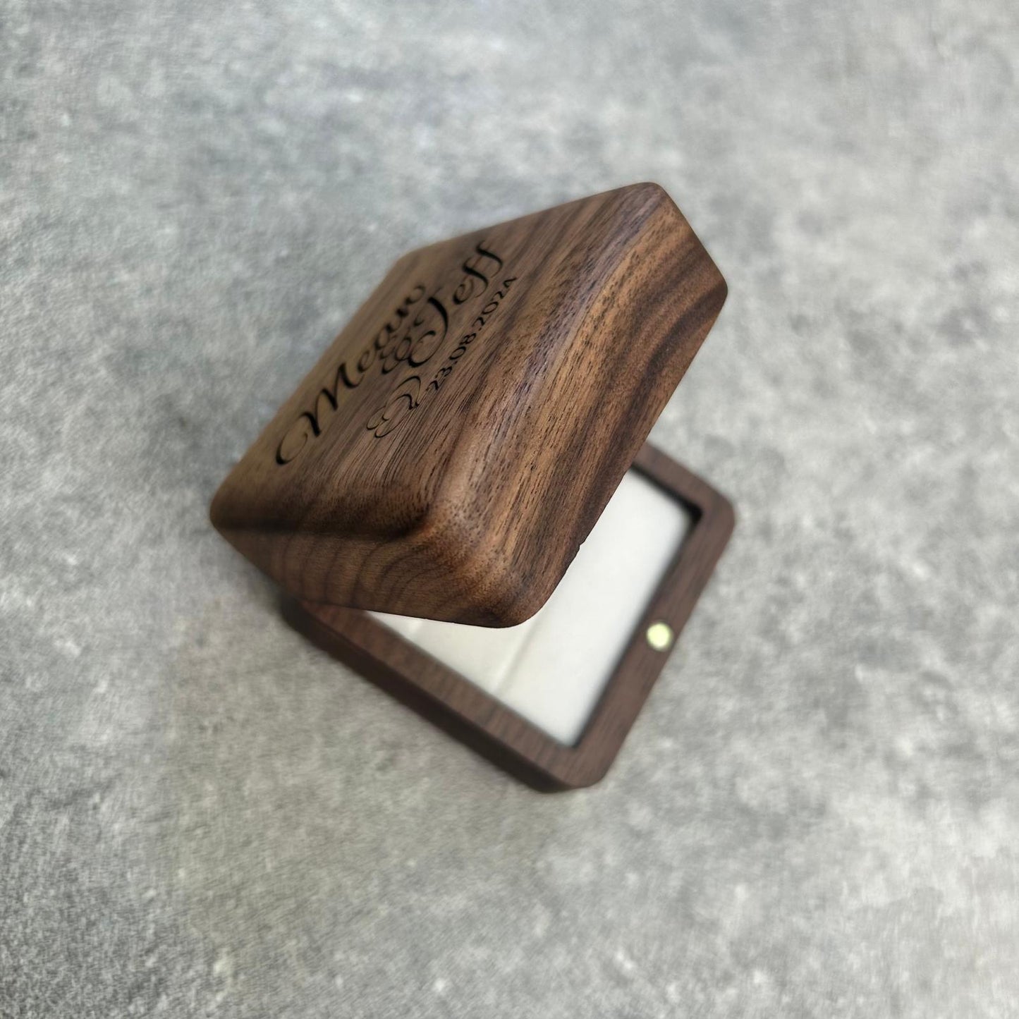 Custom Wedding Ring Box (Walnut)