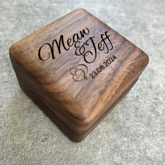 Custom Wedding Ring Box (Walnut)