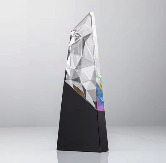 Reflective Peak Crystal Trophy Award