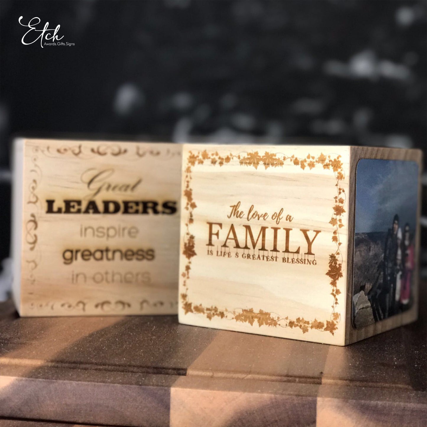 Wooden Photo Cube