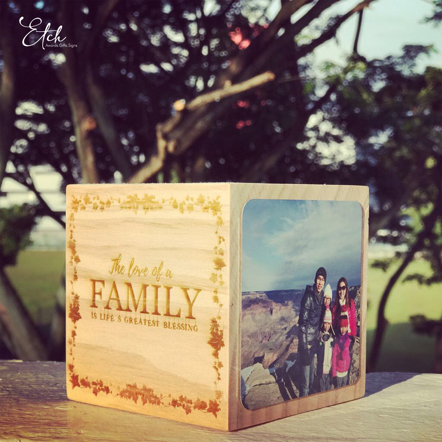 Wooden Photo Cube