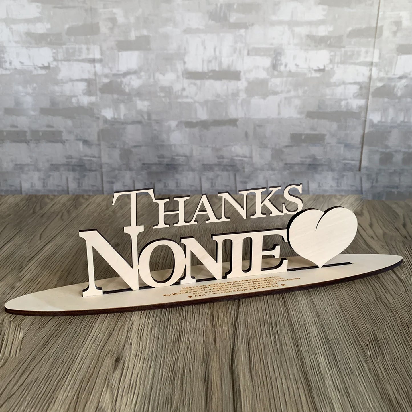 Name Sign Table Display – Etch