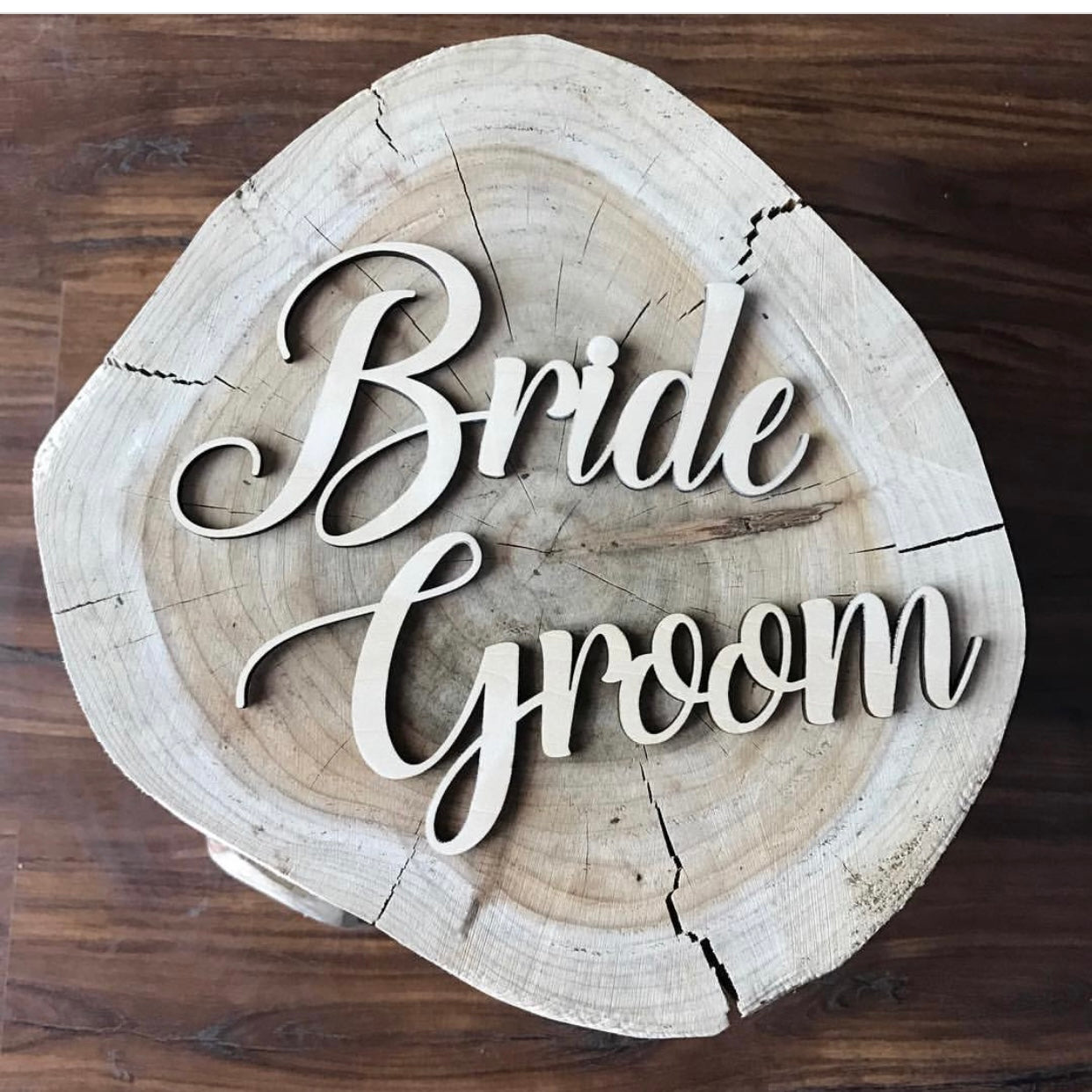 Bride & Groom Wooden Cutouts