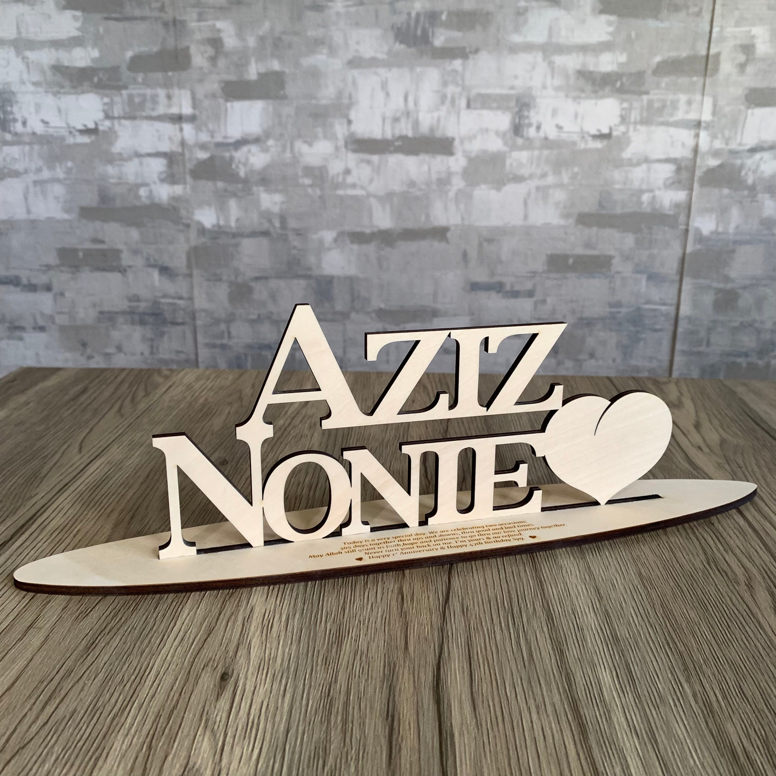 Name Sign Table Display – Etch