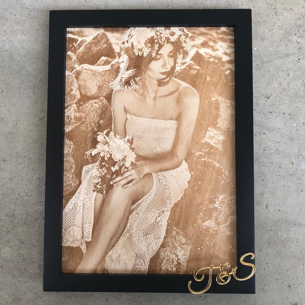 Wedding Gift  - Image Engraving on Wood