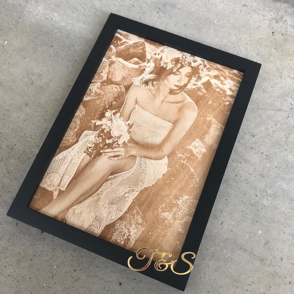 Wedding Gift  - Image Engraving on Wood