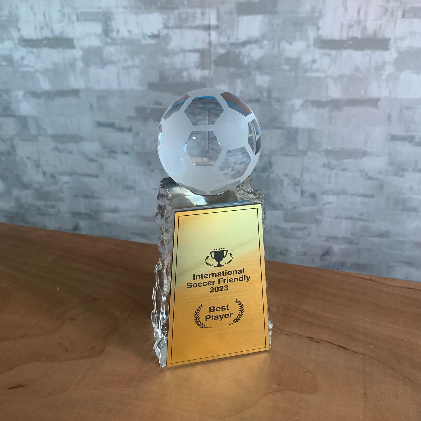 Sports Themed Crystal Trophy Award
