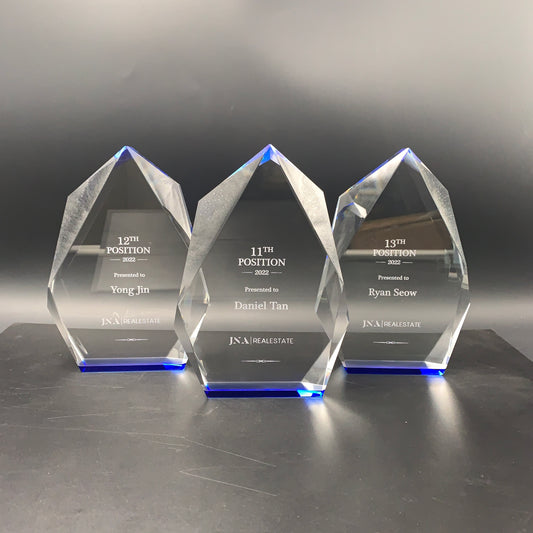 Iceberg Crystal Award with Blue Base