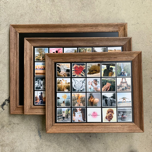Rustic Frame with Photo Magnets Collage