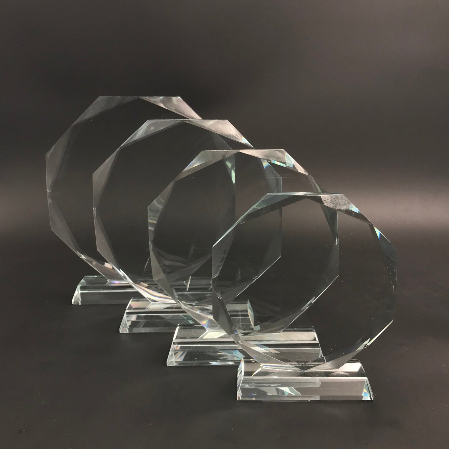 Octagon Crystal Trophy Award