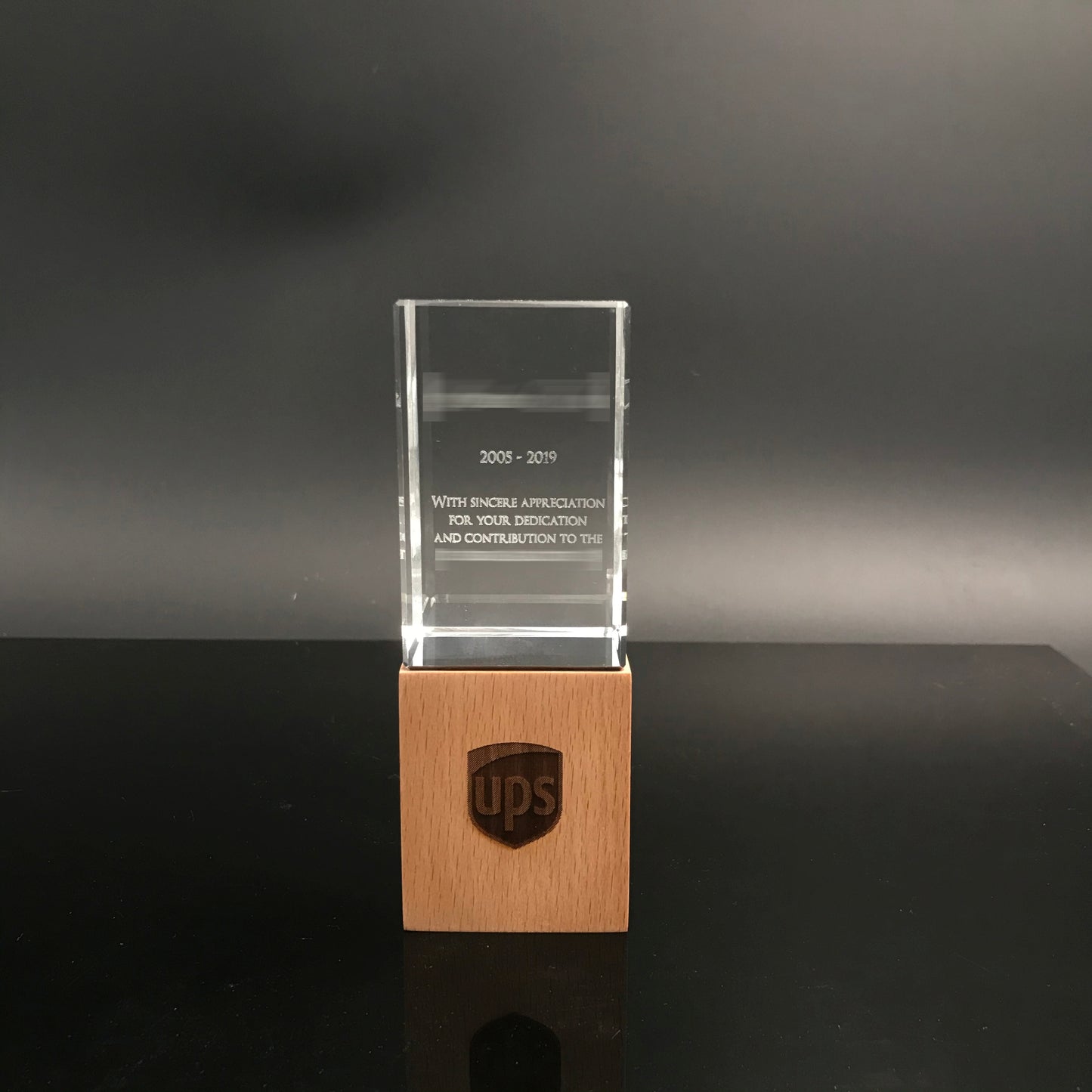 Square Crystal Wooden Trophy Award