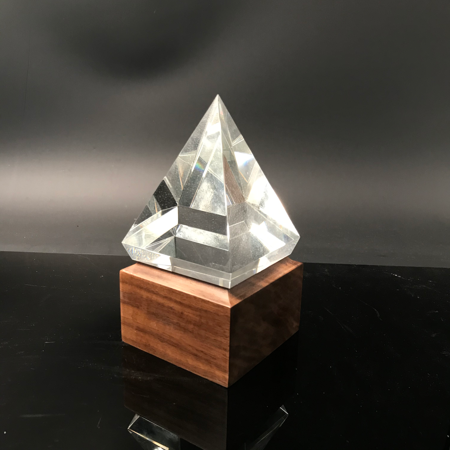 Pyramid Plaque with Wood Base
