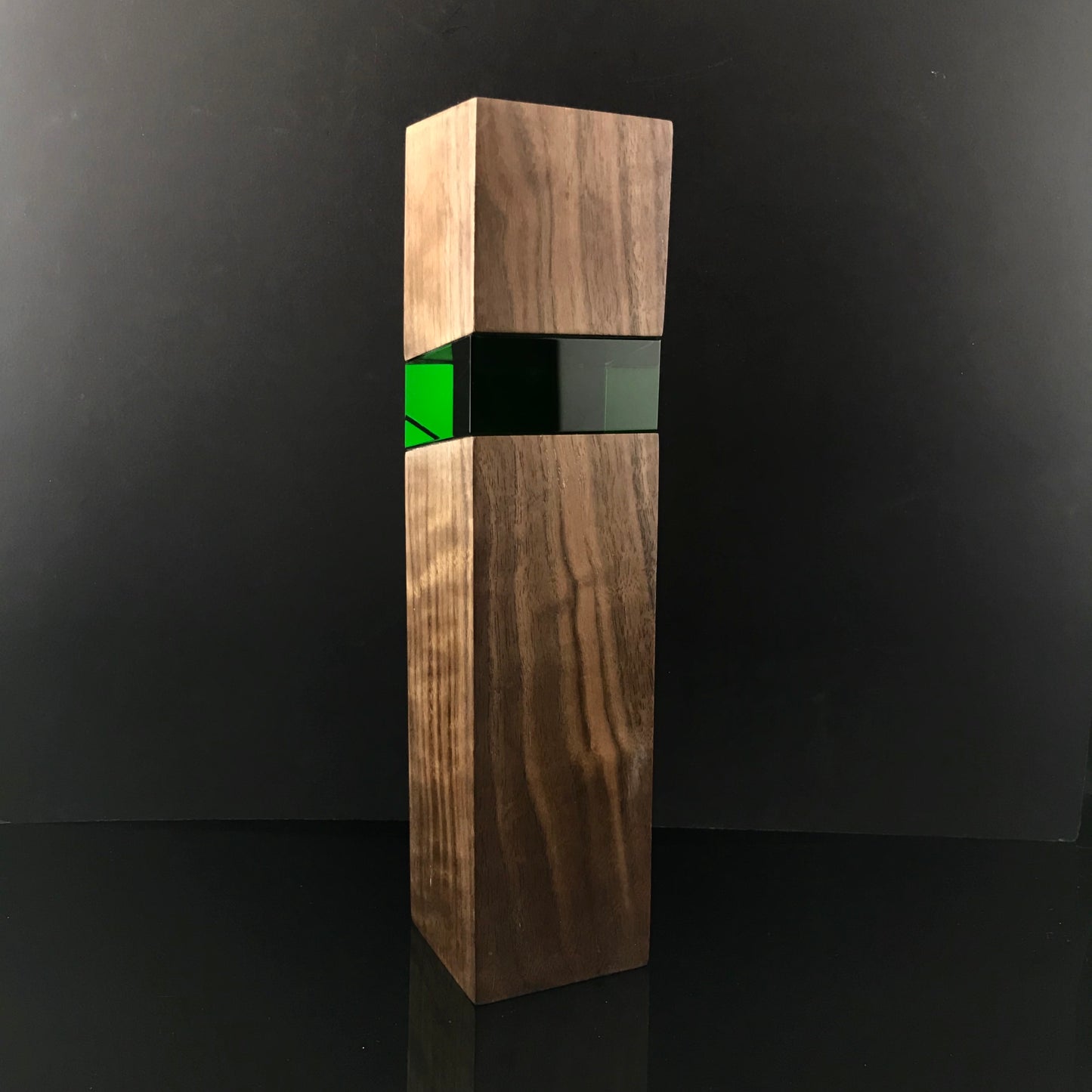 Jade Green Wood with Crystal Award